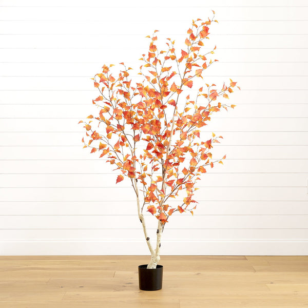 6’ Autumn Birch Artificial Fall Tree