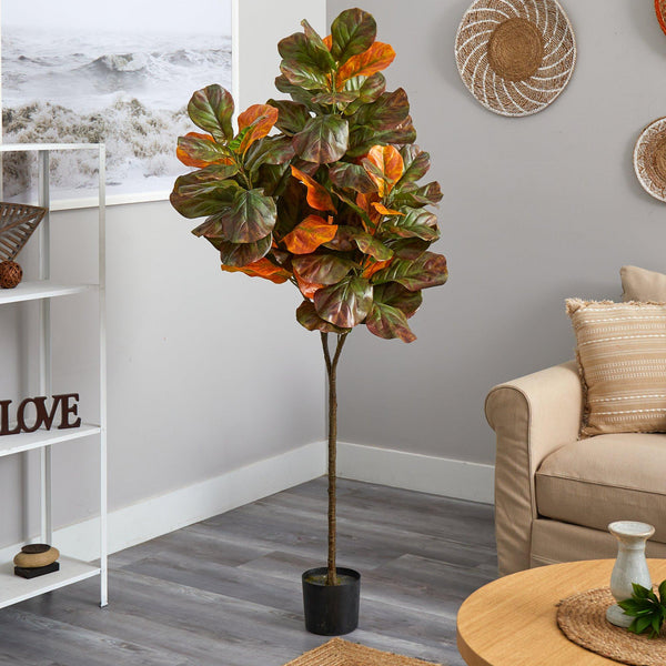 6’ Autumn Fiddle Leaf Artificial Tree