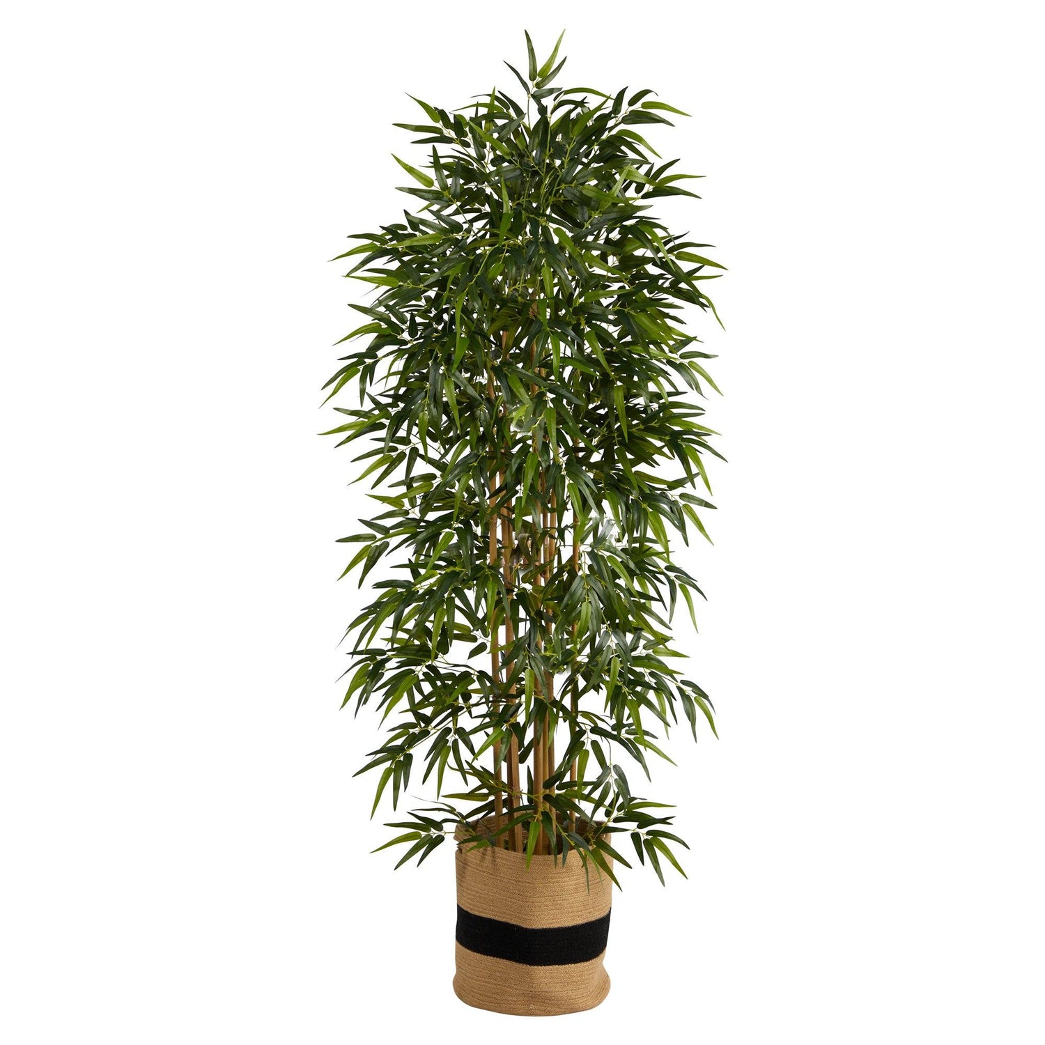 6' Bamboo Artificial Tree with 1024 Bendable Branches in Handmade Natural Cotton Planter