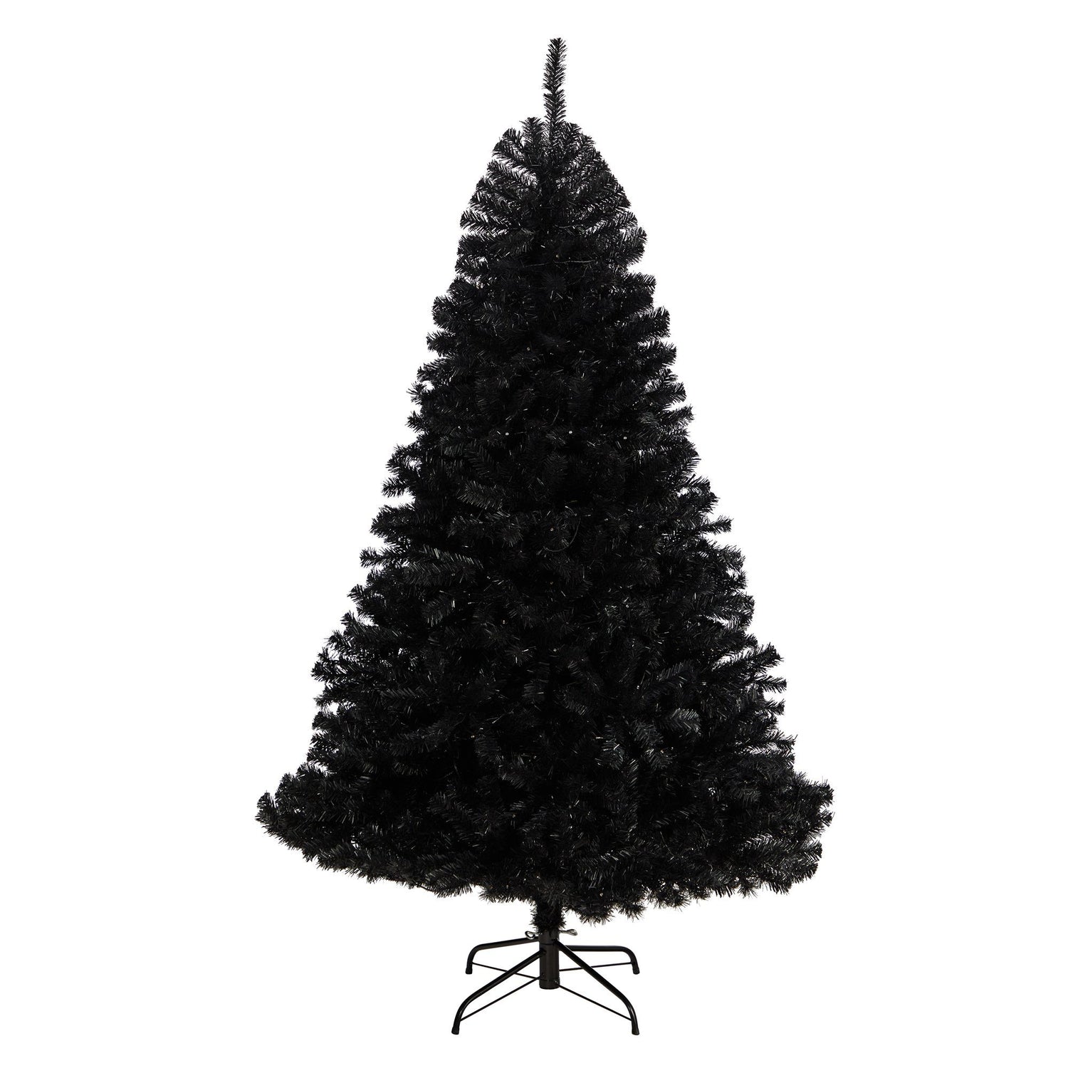 6’ Black Artificial Christmas Tree with 400 Clear LED Lights and 1036 Tips