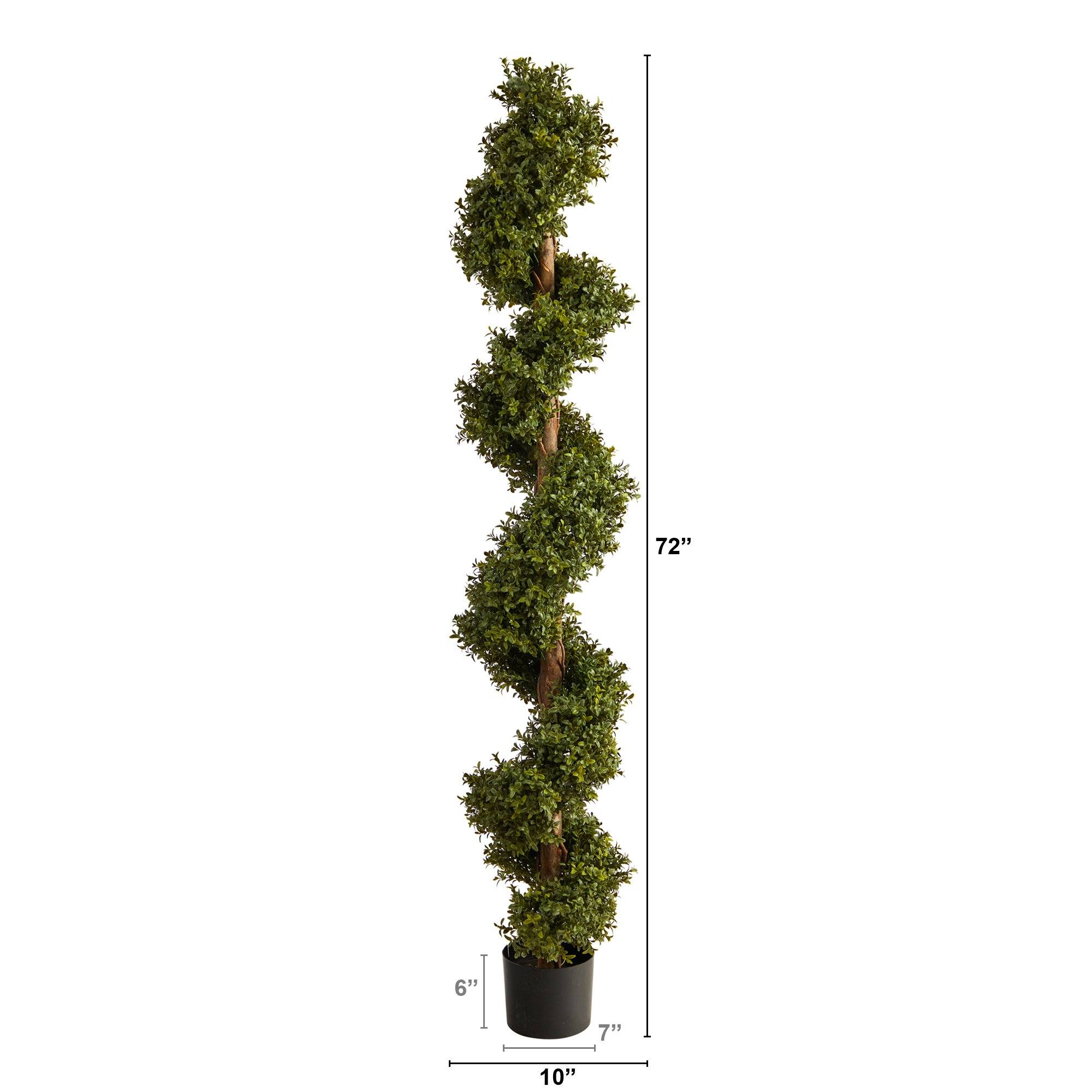6' Boxwood Spiral Topiary Artificial Tree | Nearly Natural
