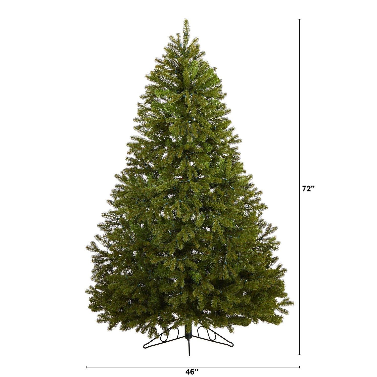 6' Cambridge Spruce Flat Back Artificial Christmas Tree with 350 Warm White (Multifunction) LED Lights and 642 Bendable Branches