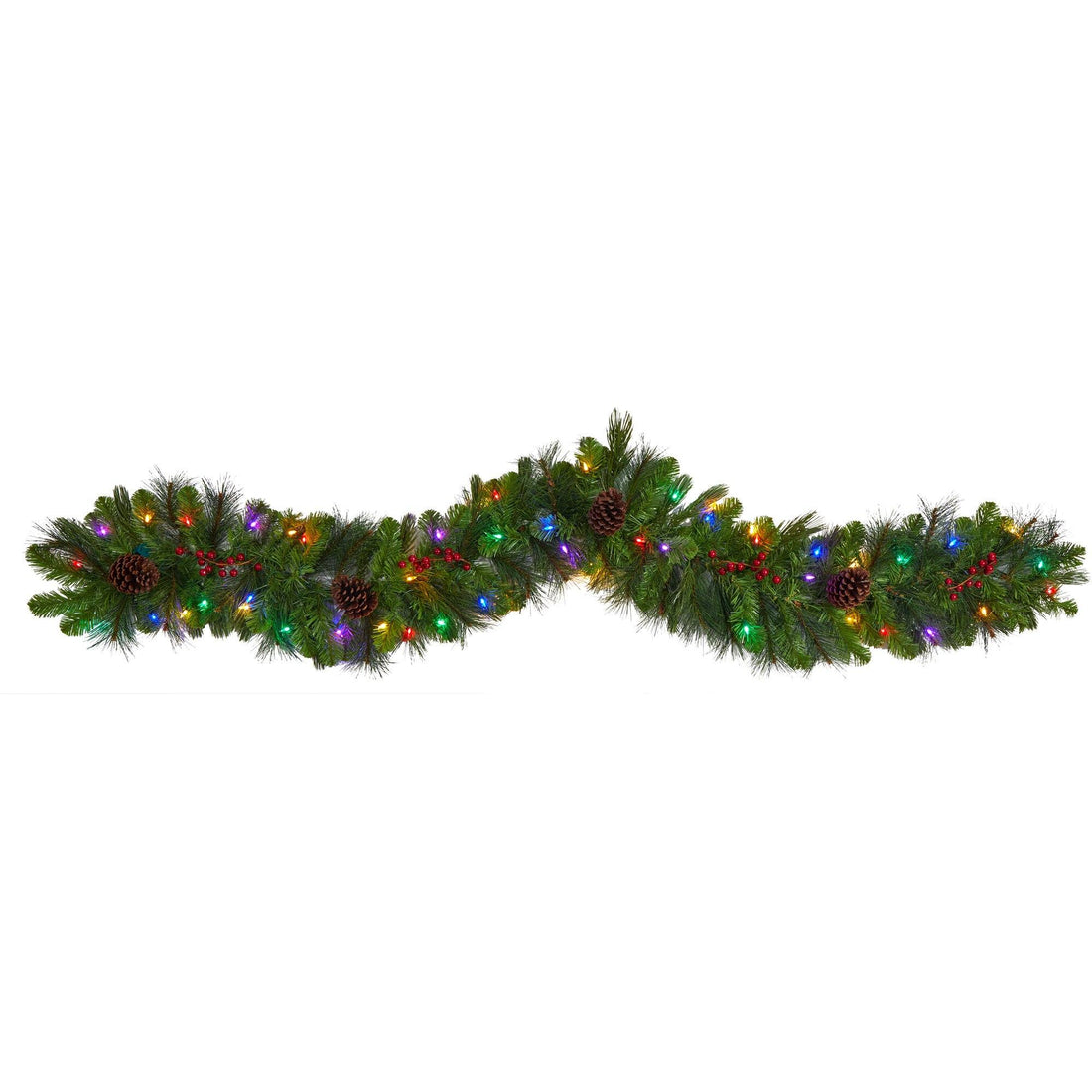 Holiday Fir Natural Garland with Lights