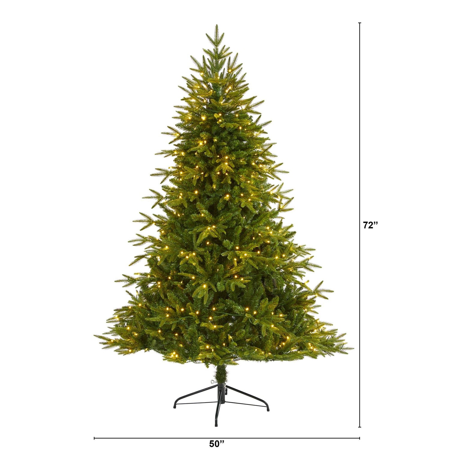 6’ Colorado Mountain Fir “Natural Look” Artificial Christmas Tree with 350 Clear LED Lights and 1704 Bendable Banches