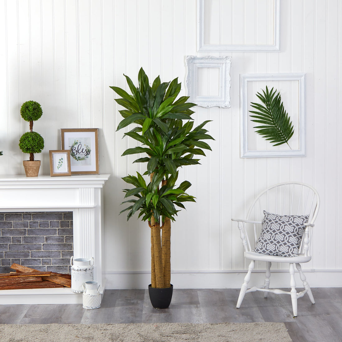 Nearly Natural 6ft. Corn Stalk Dracaena Artificial Plant (Real Touch)