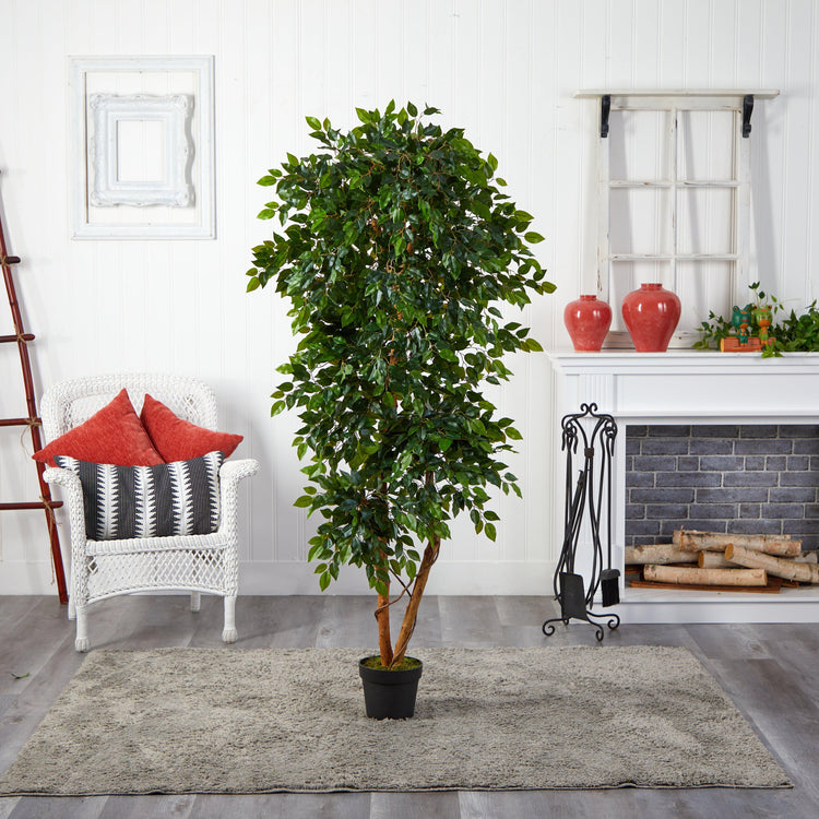 6’ Elegant Ficus Artificial Tree Nearly Natural