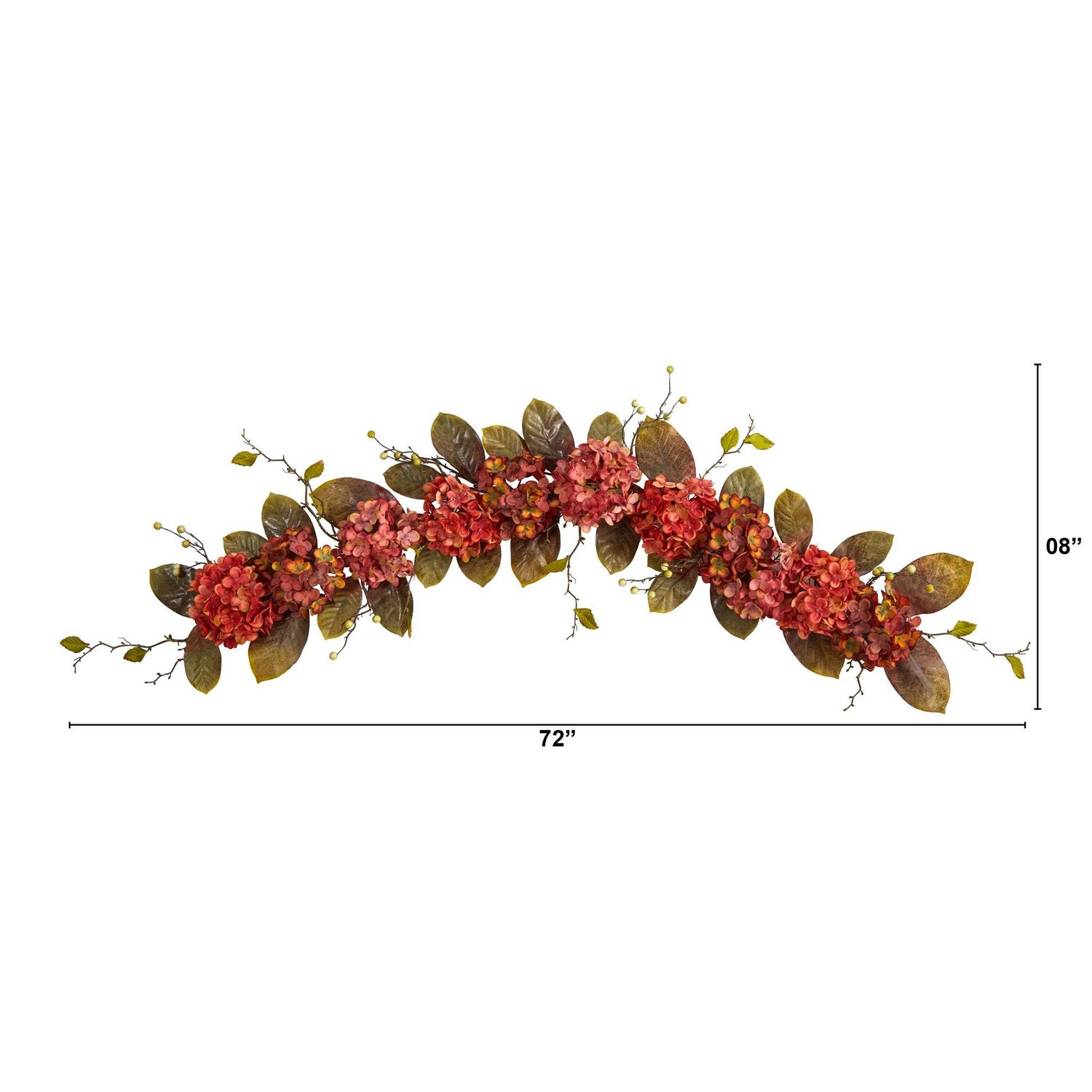 6’ Fall Hydrangea and Berry Artificial Autumn Garland