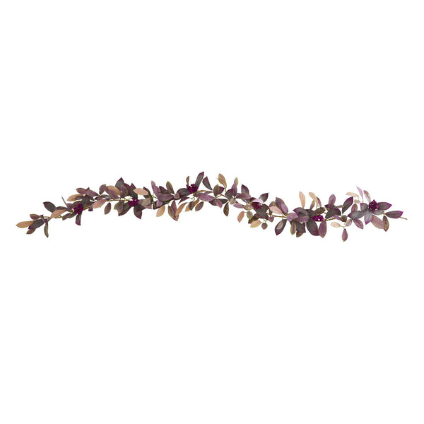 6’ Fall Laurel Leaf with Berries Artificial Garland (Set of 2)