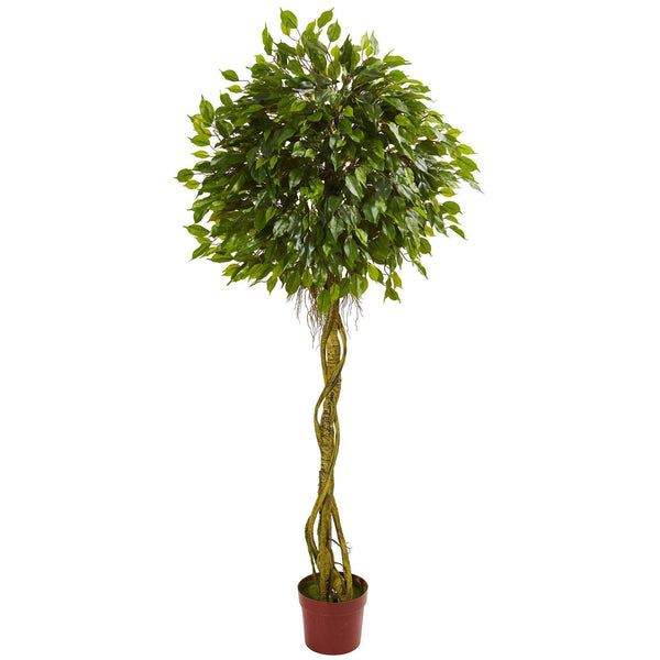6' Ficus Artificial Topiary Tree UV Resistant (Indoor/Outdoor)