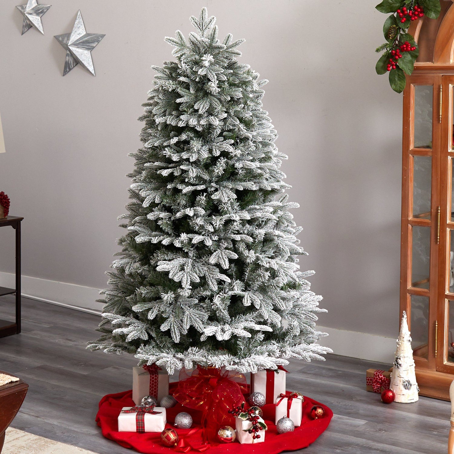 6’ Flocked Colorado Mountain Fir Artificial Christmas Tree