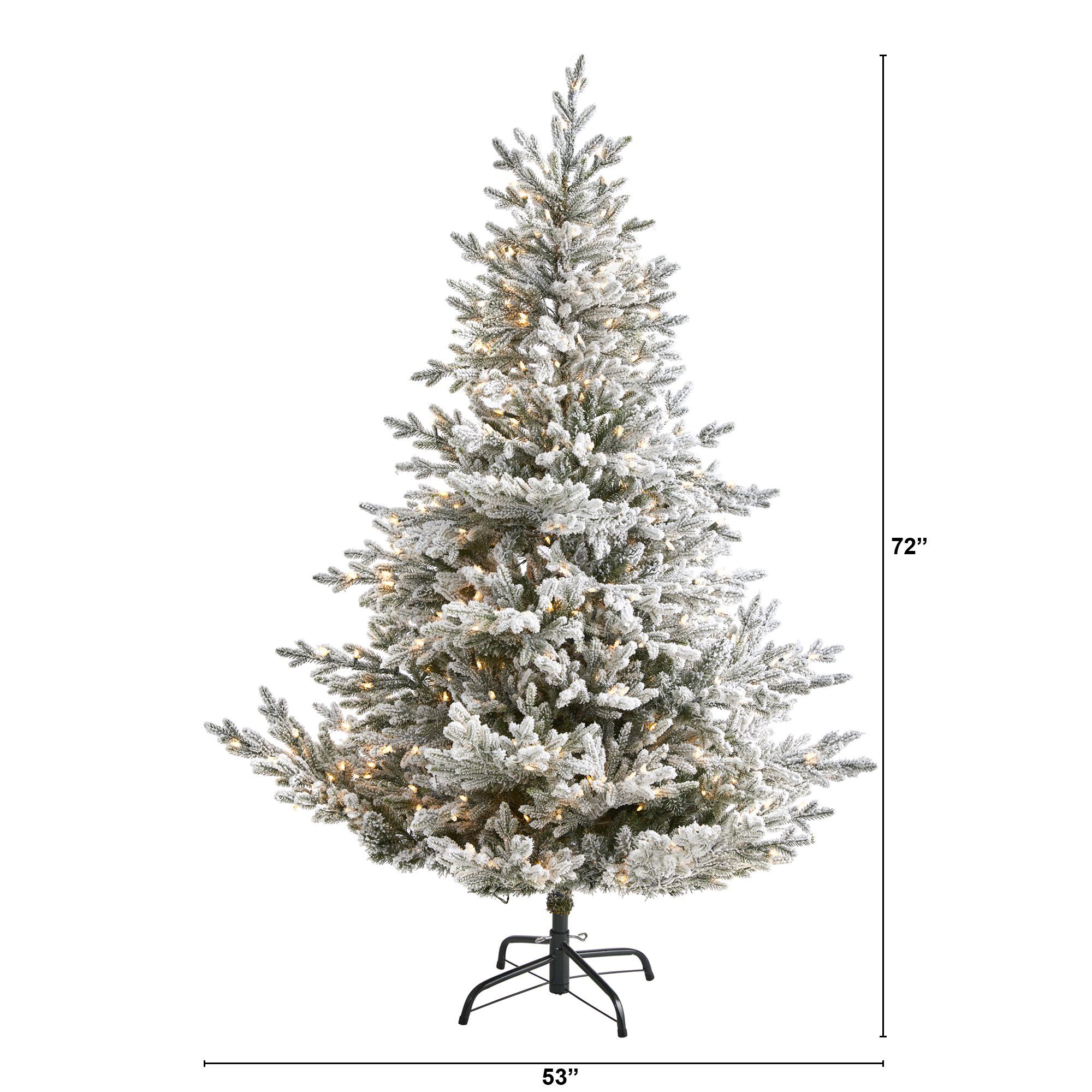 6' Flocked Fraser Fir Artificial Christmas Tree with 500 Warm