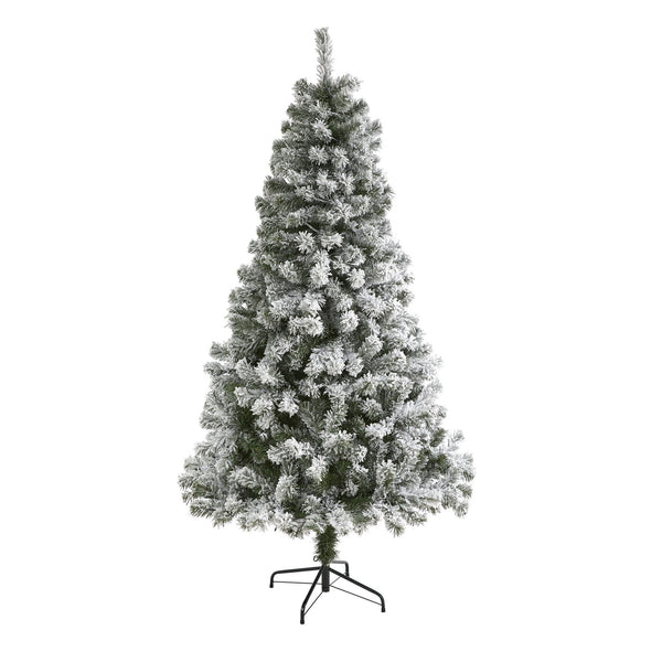 6' Flocked West Virginia Fir Artificial Christmas Tree