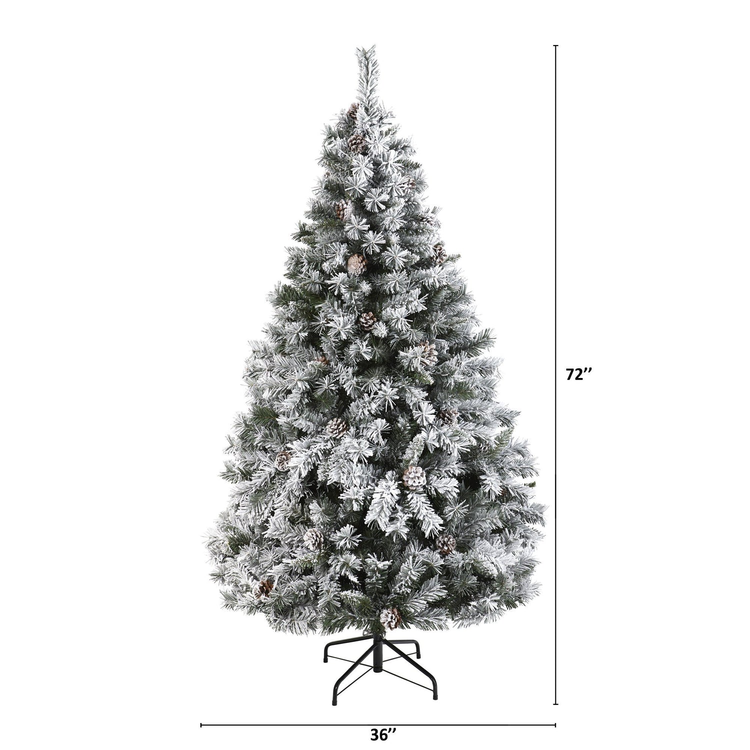 6' Flocked White River Mountain Pine Artificial Christmas Tree with Pinecones