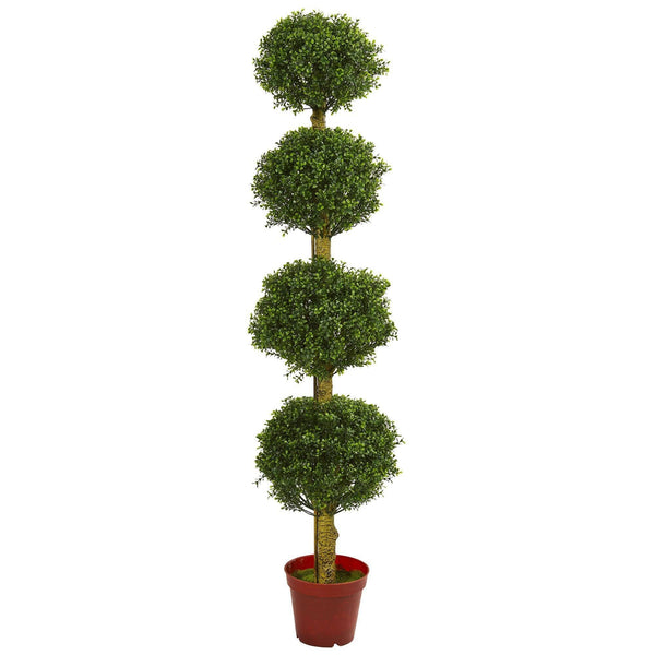 6’ Four Tier Boxwood Artificial Topiary Tree UV Resistant (Indoor/Outdoor)