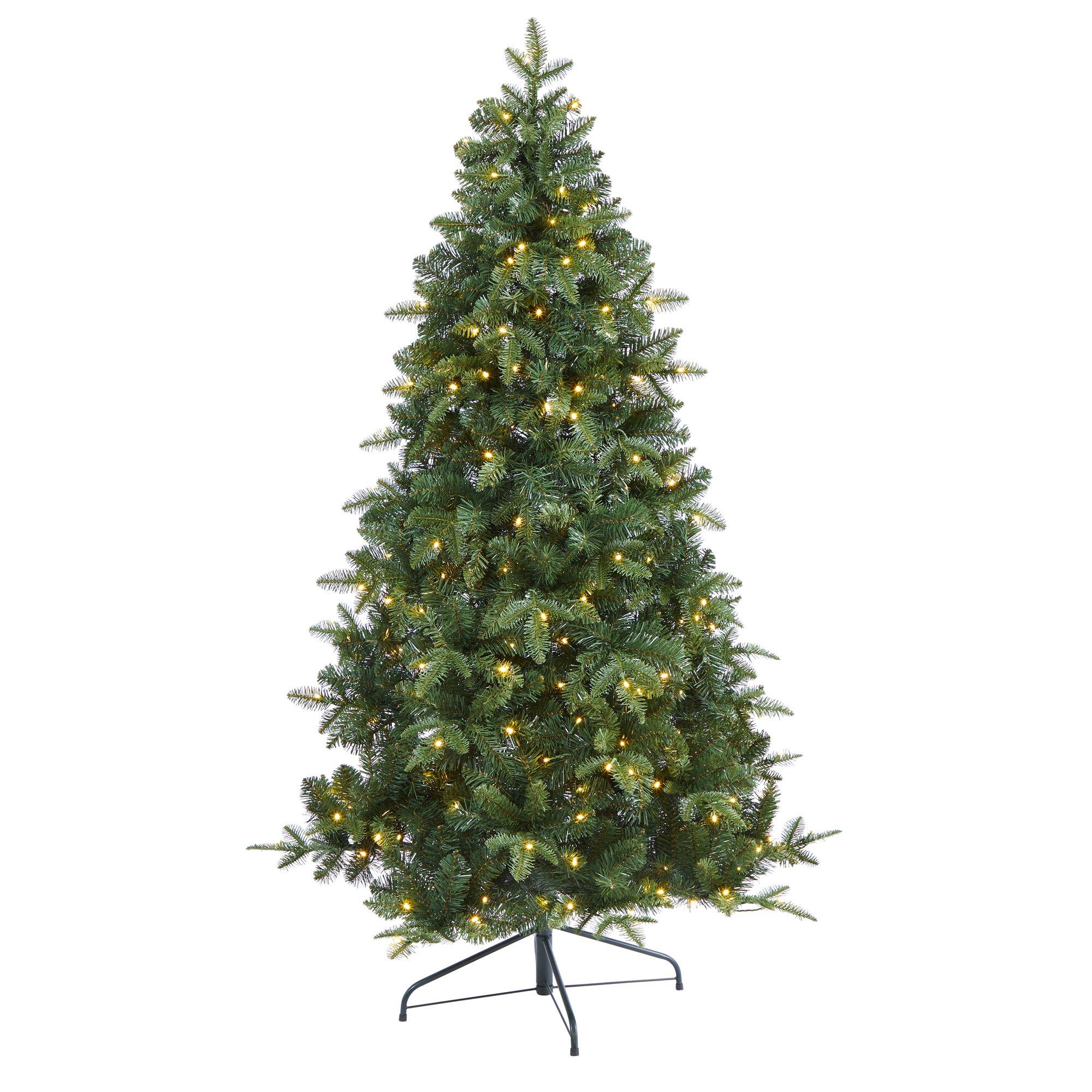 6' Grand Teton Spruce Flat Back Artificial Christmas Tree with 180