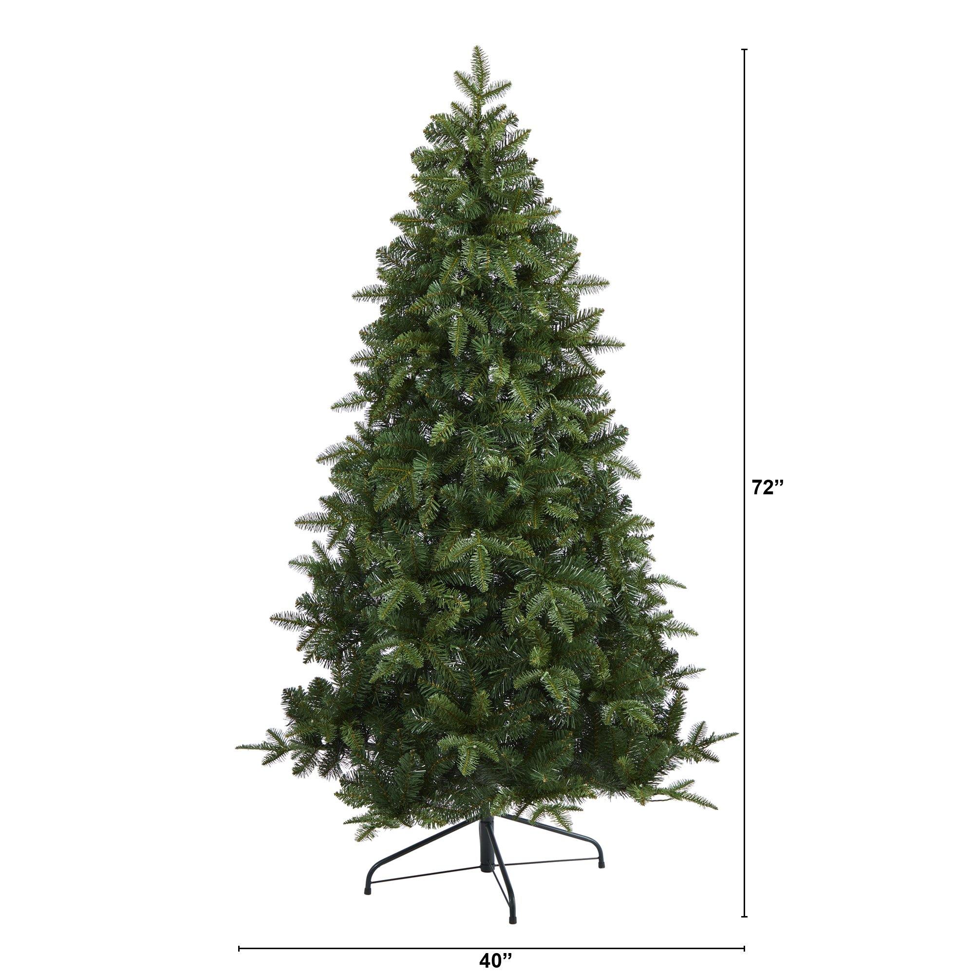 6' Grand Teton Spruce Flat Back Artificial Christmas Tree with 180