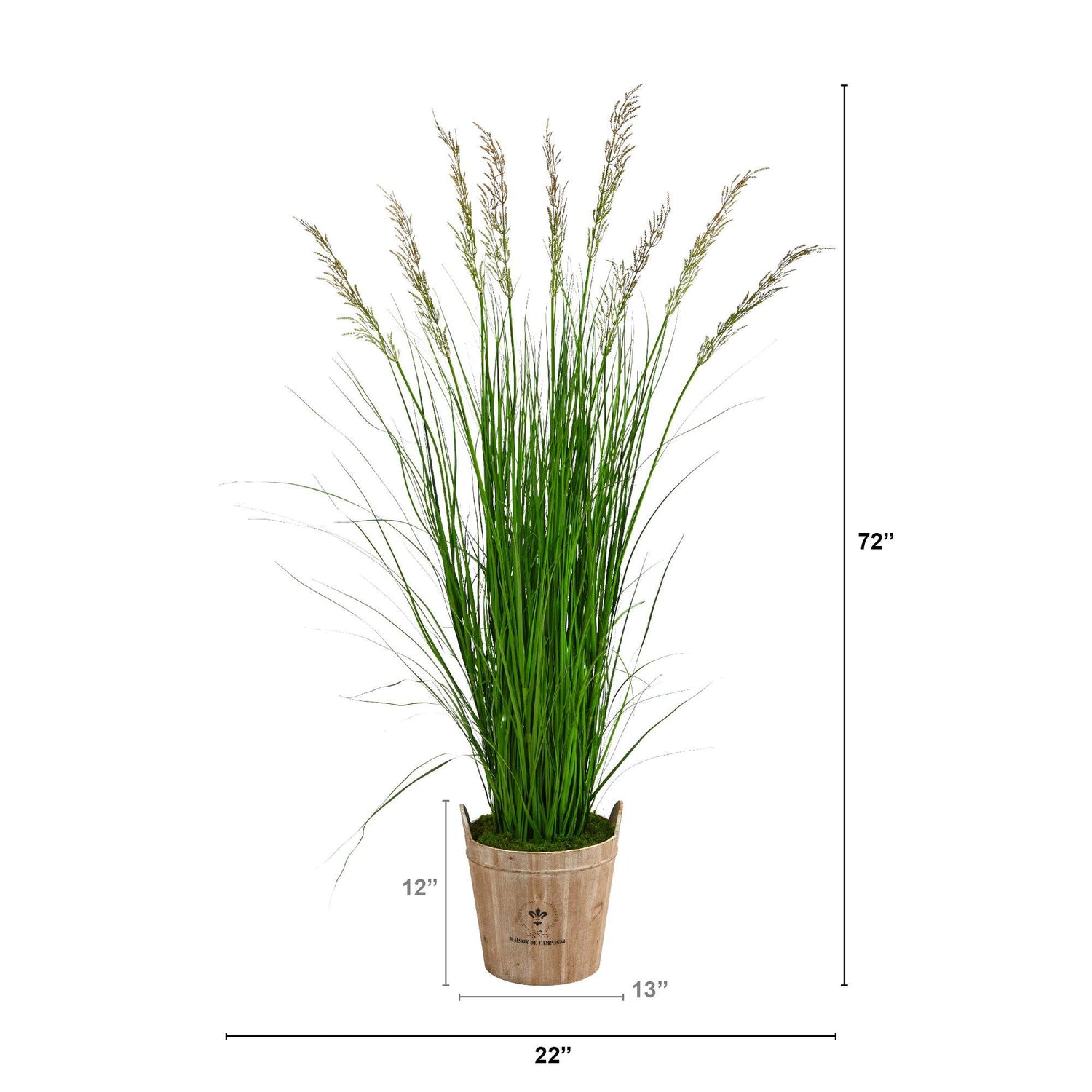 6’ Grass Artificial Plant in Farmhouse Planter