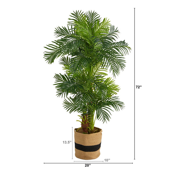 6’ Hawaii Artificial Palm Tree in Handmade Natural Cotton Planter