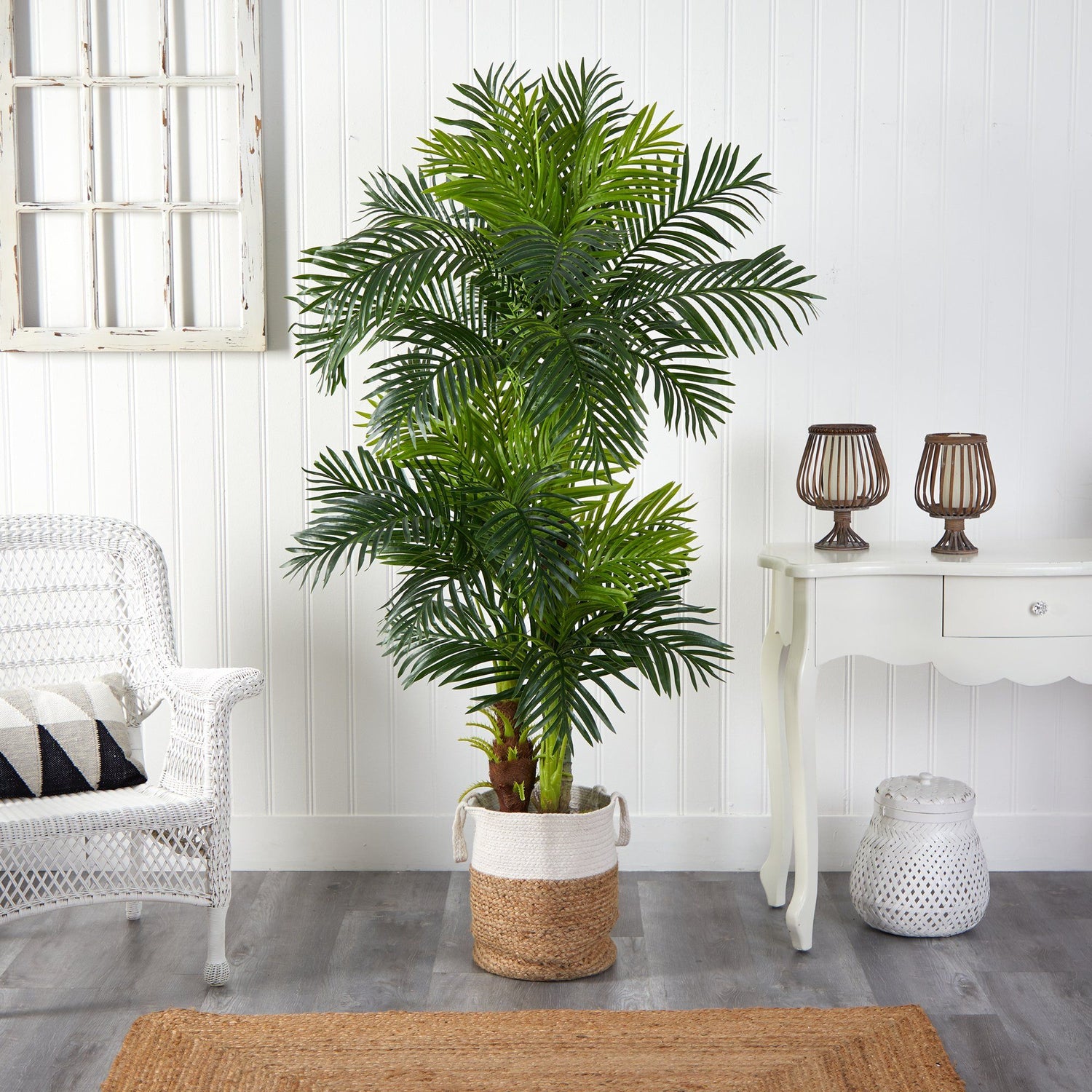 6’ Hawaii Artificial Palm Tree in Handmade Natural Jute and Cotton Planter