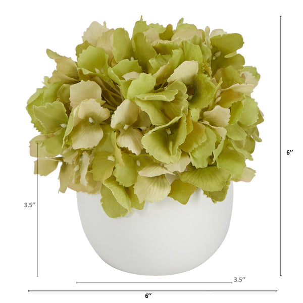 6” Hydrangea Artificial Arrangement in Decorative Vase