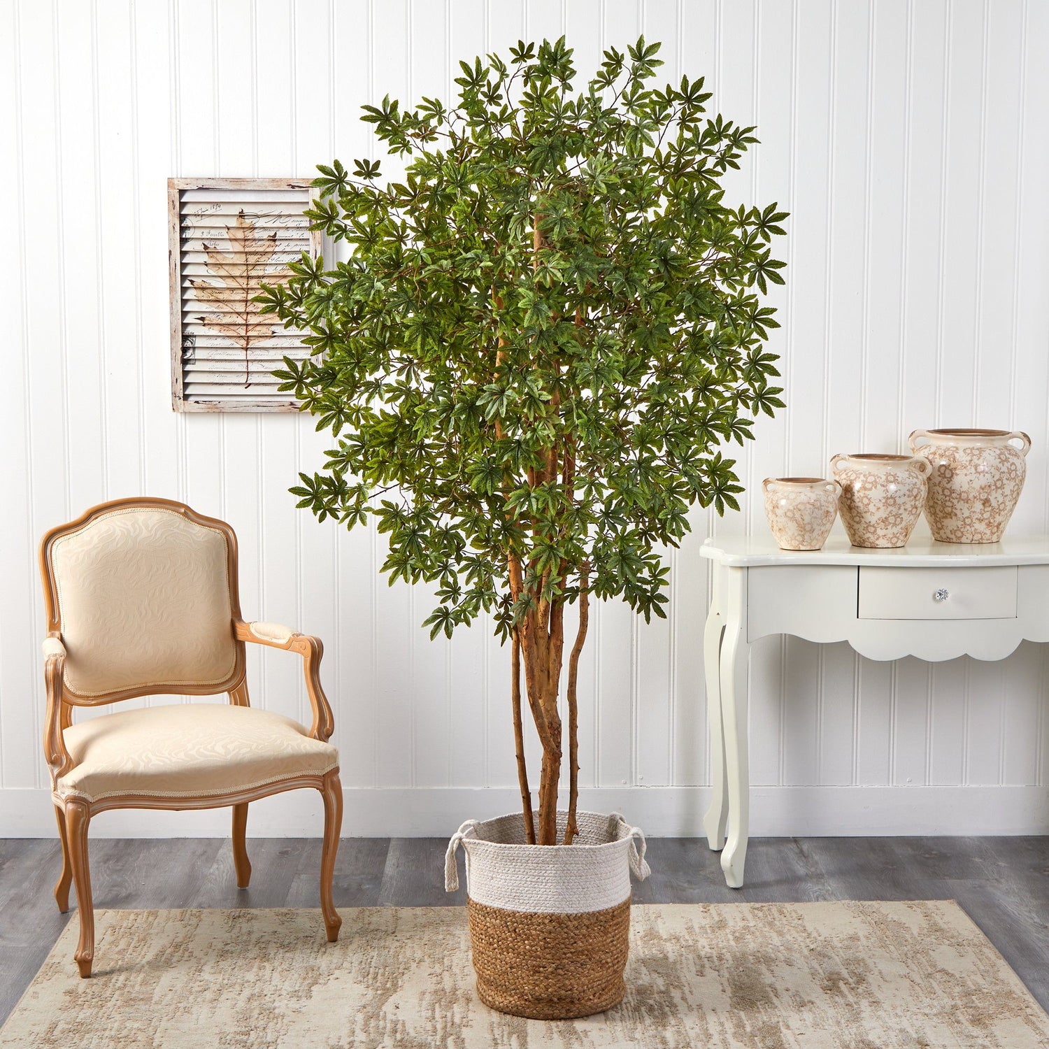 6’ Japanese Maple Artificial Tree in Handmade Natural Jute and Cotton Planter
