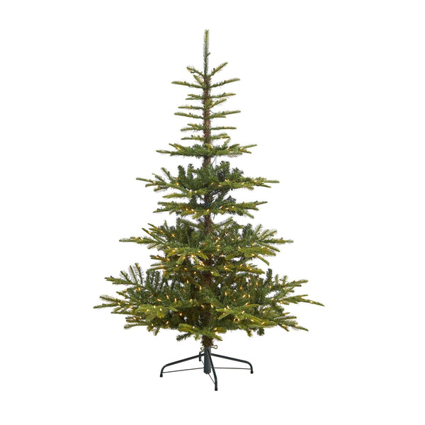 6’ Layered Washington Spruce Artificial Christmas Tree with 350 Clear Lights and 705 Branches