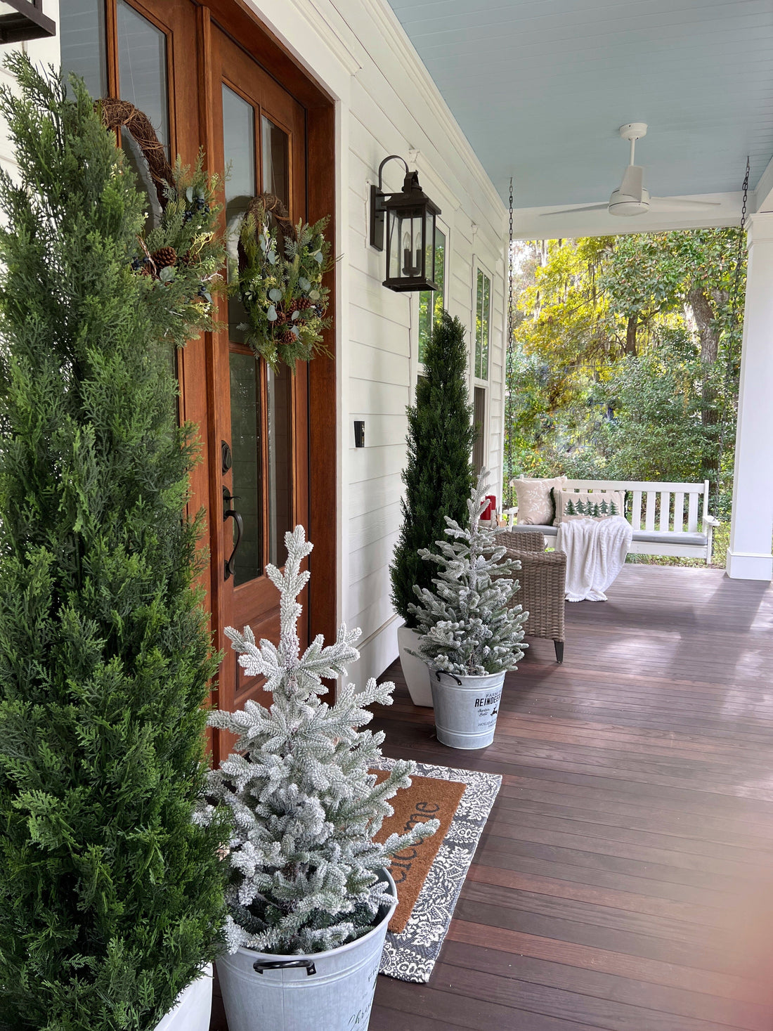 house plant that looks like a pine tree Nearly Natural 6ft. Mini Cedar Pine Tree (Indoor/Outdoor)