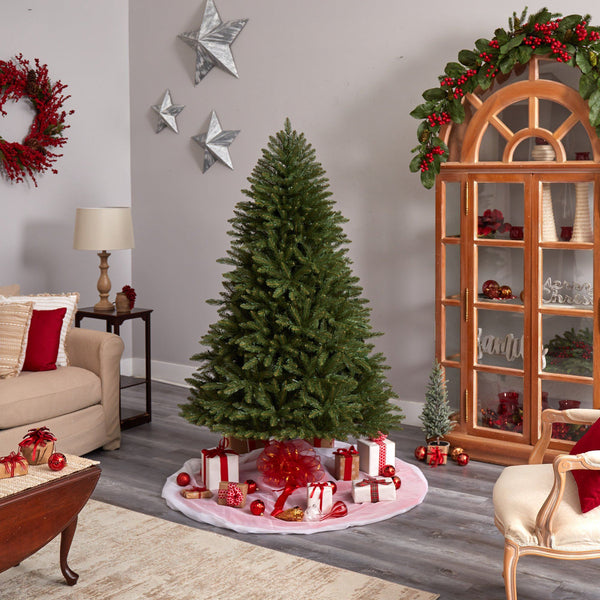 6' Norwegian Mountain Fir Christmas Tree with 1448 Bendable Branches and 400 Clear LED Lights