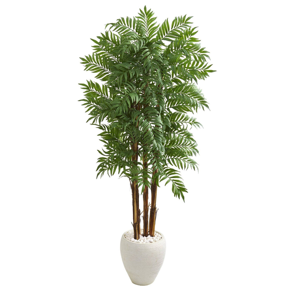 parts of a palm plant 6' Parlour Artificial Palm Tree in White Planter