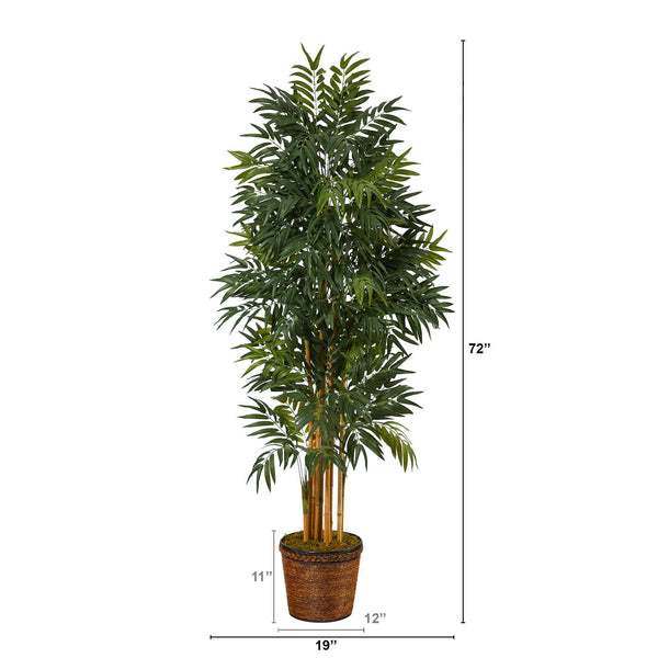 6’ Phoenix Artificial Palm Tree in Wicker Planter