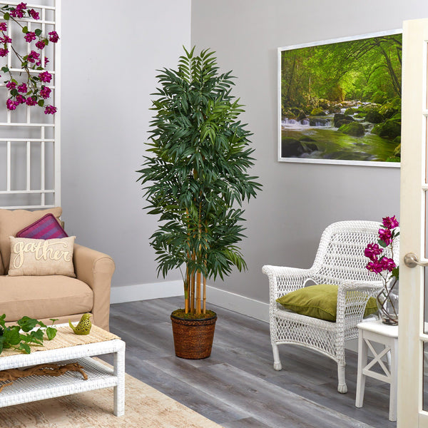 6’ Phoenix Artificial Palm Tree in Wicker Planter