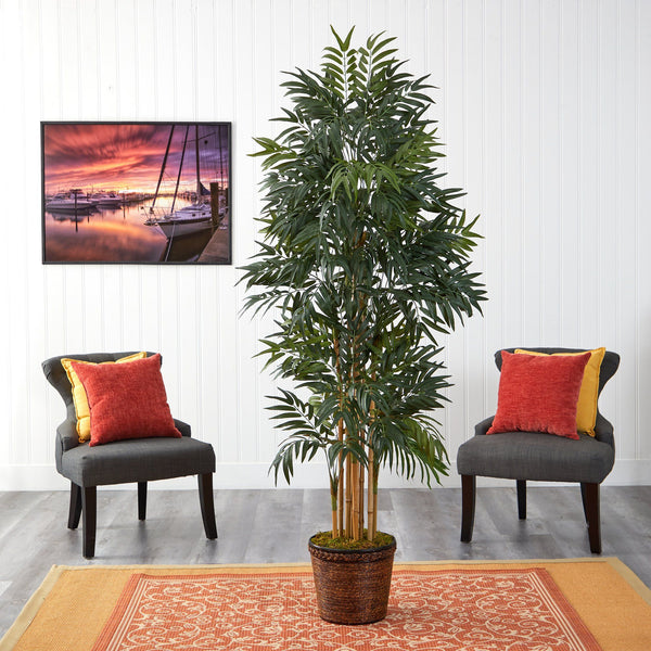 6’ Phoenix Artificial Palm Tree in Wicker Planter