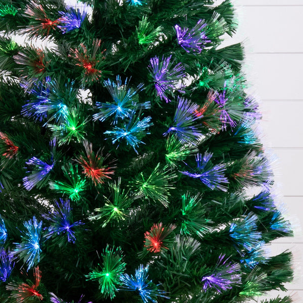 6' Pre-Lit Fiber Optic Artificial Christmas Tree with 220 Colorful LED and Remote Control Show