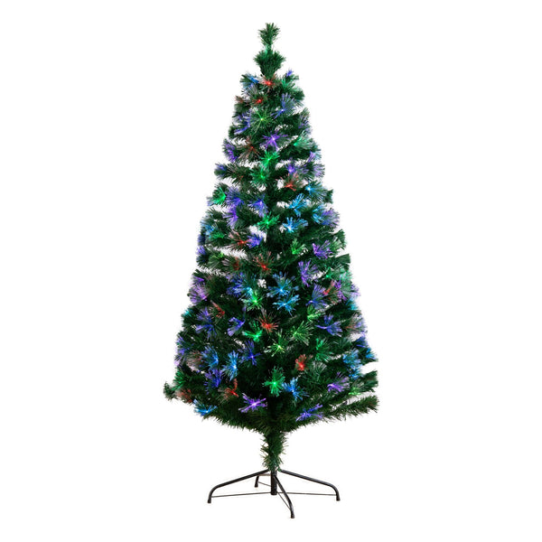 6' Pre-Lit Fiber Optic Artificial Christmas Tree with 220 Colorful LED and Remote Control Show