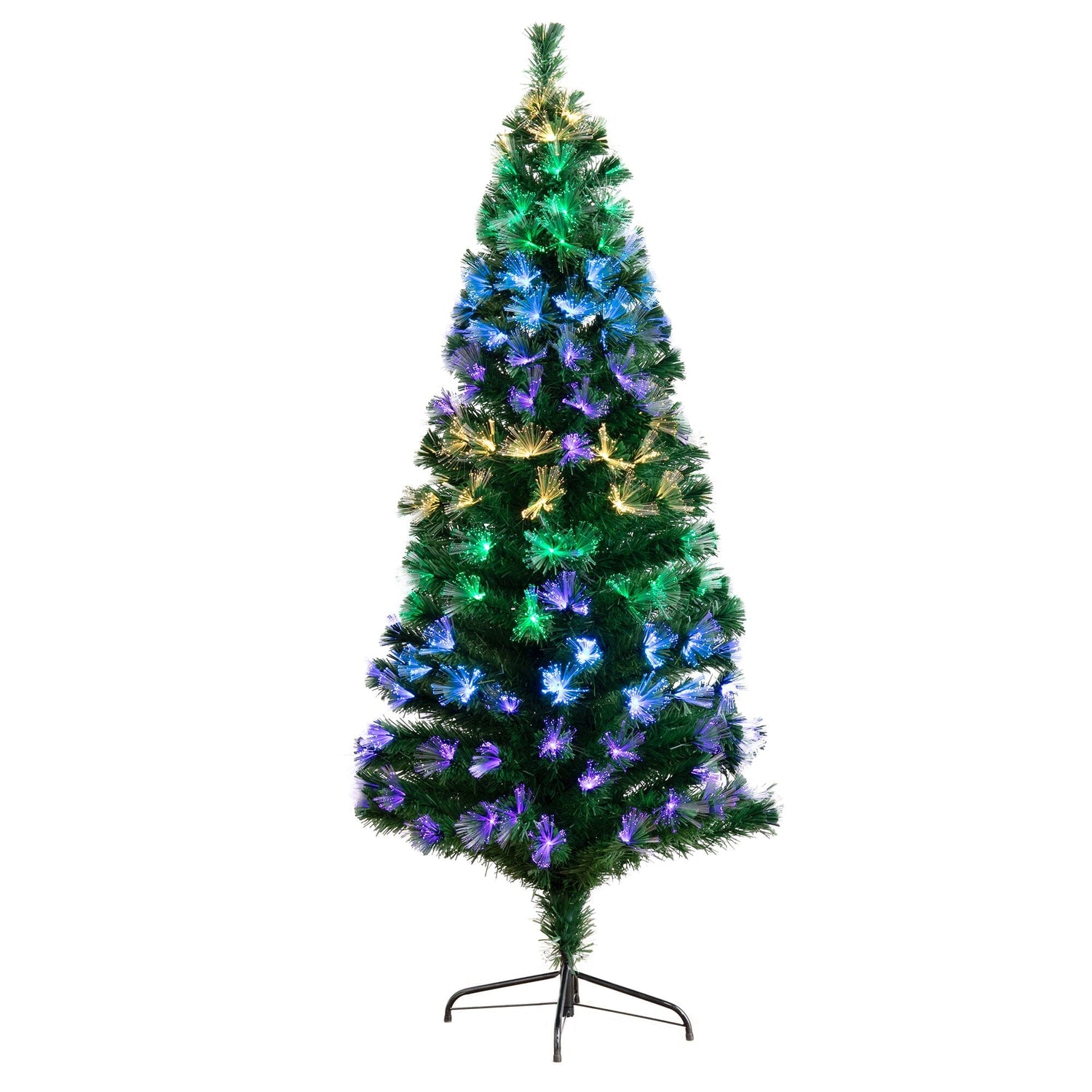 6' Pre-Lit Fiber Optic Artificial Christmas Tree with 220 Colorful LED Lights