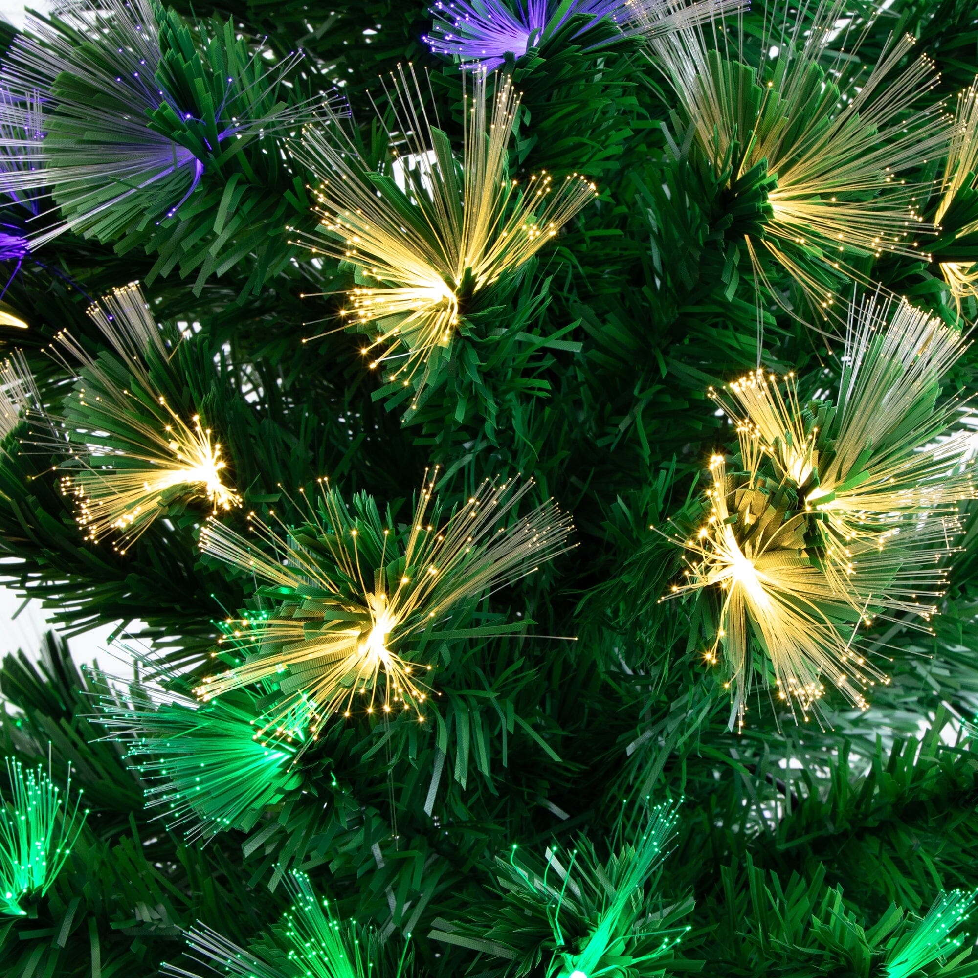 6 Pre Lit Fiber Optic Artificial Christmas Tree with 220 Colorful LED Lights Nearly Natural