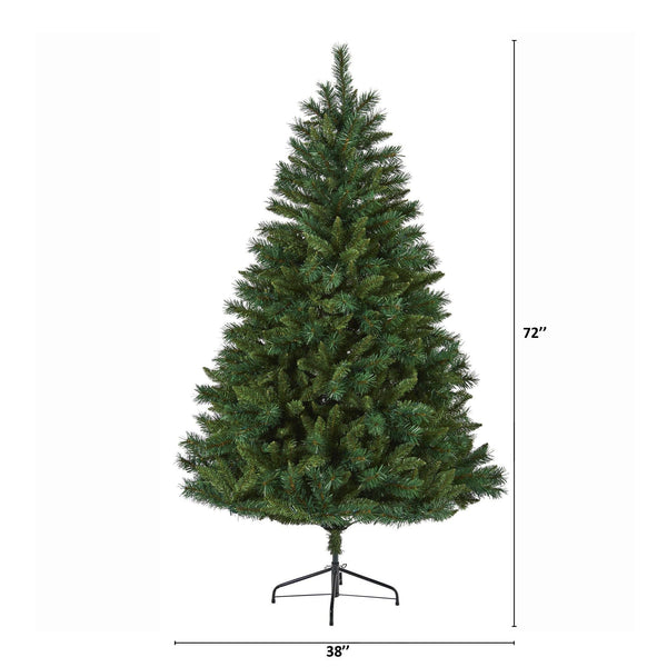 6' Rocky Mountain Mixed Pine Artificial Christmas Tree with 300 LED Lights