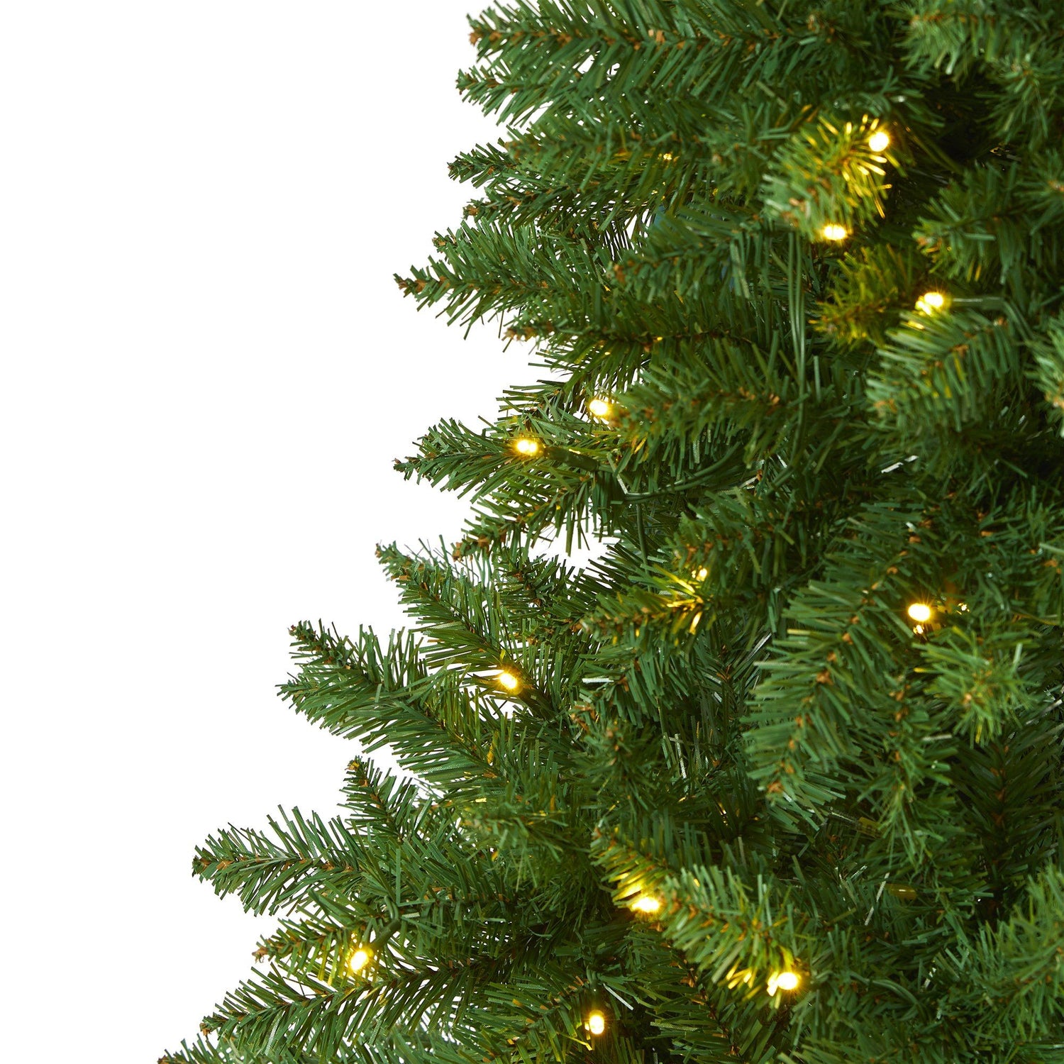 6’ Slim Green Mountain Pine Artificial Christmas Tree with 250 Clear LED Lights