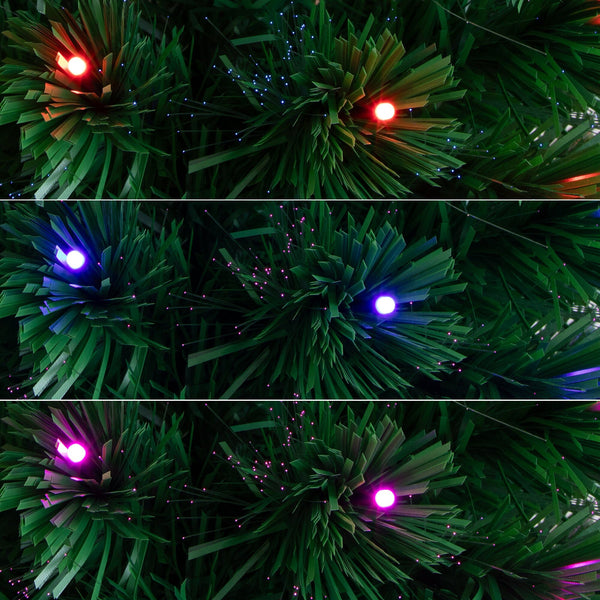 6' Slim Pre-Lit Fiber Optic Artificial Christmas Tree with 282 Colorful LED Lights