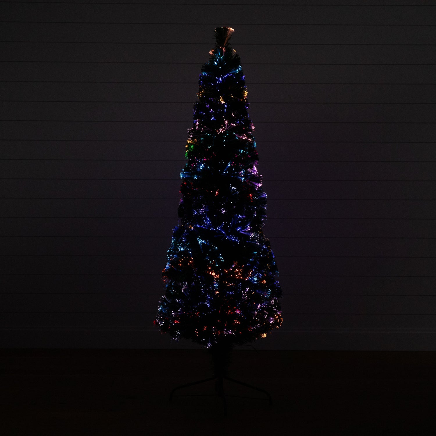 6' Slim Pre-Lit Fiber Optic Artificial Christmas Tree with 282 Colorful LED Lights