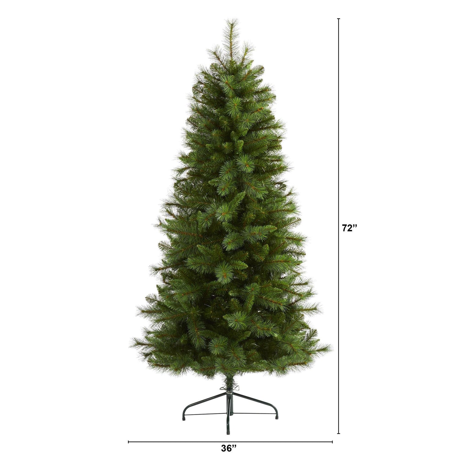 Nearly Natural 6ft. Slim West Virginia Mountain Pine Artificial Christmas Tree with 629 Bendable Branches