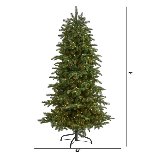 6’ South Carolina Fir Artificial Christmas Tree with 450 Clear Lights and 1598 Bendable Branches