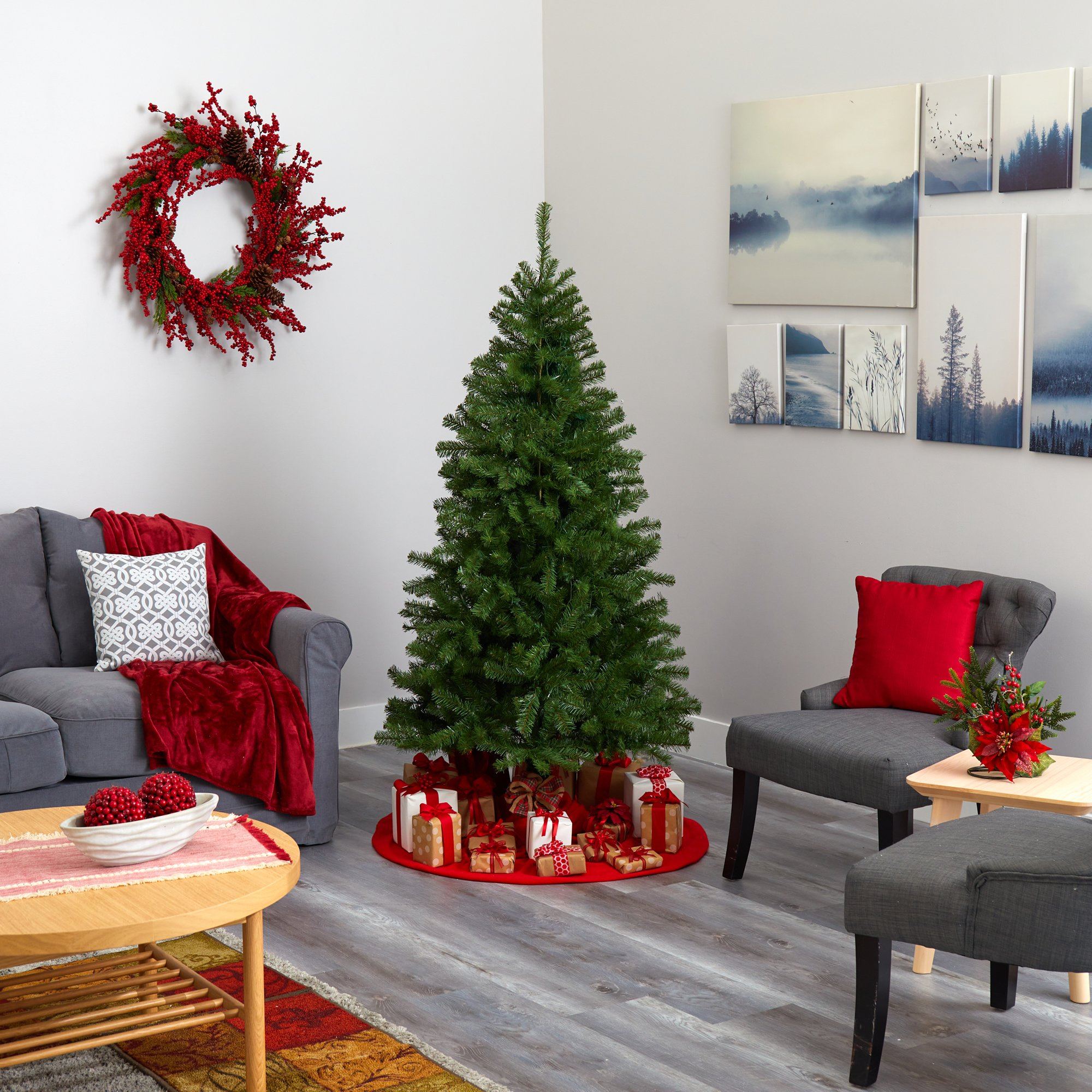 6' Springfield Artificial Christmas Tree with 300 Warm Clear