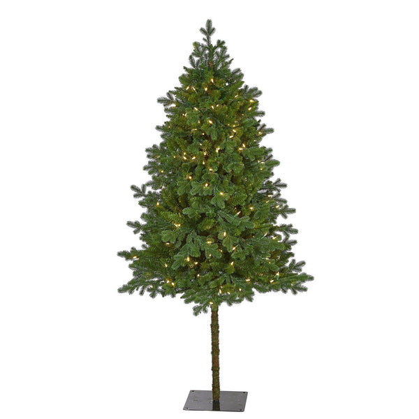 6' Swiss Alpine Artificial Christmas Tree with 250 Clear LED Lights and 450 Bendable Branches