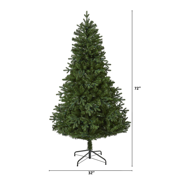 6' Vermont Fir Artificial Christmas Tree with 250 Clear LED Lights