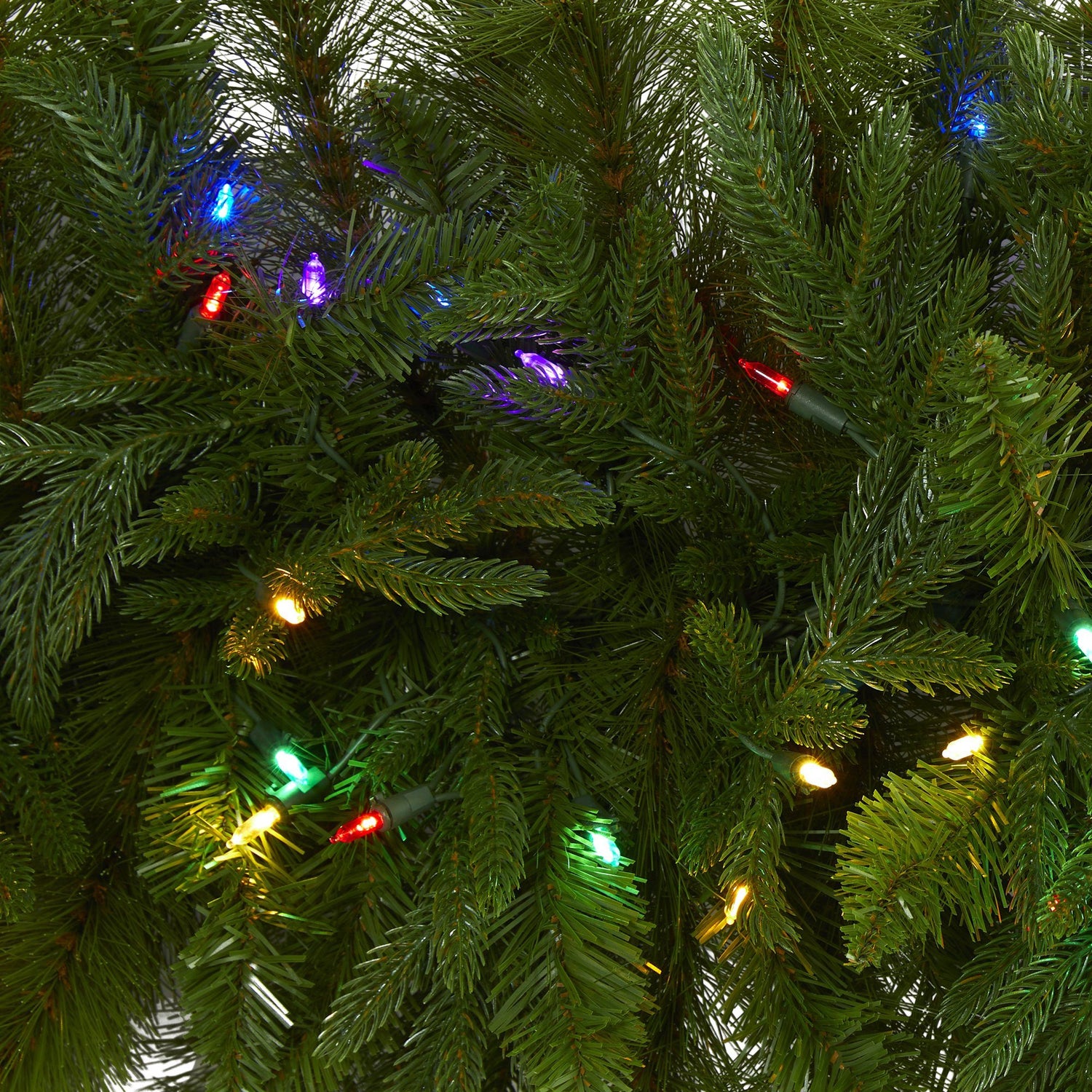 6' x 18” Christmas Pine Extra Wide Artificial Garland with 100 Multicolored LED Lights