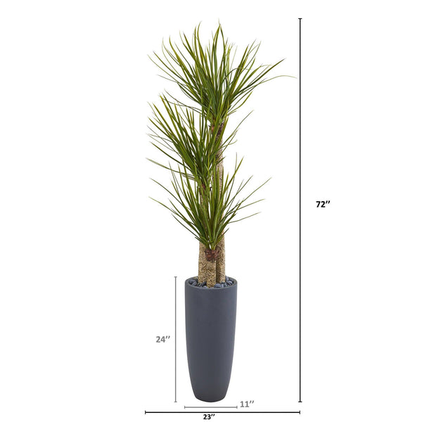 6’ Yucca Artificial Tree in Bullet Planter