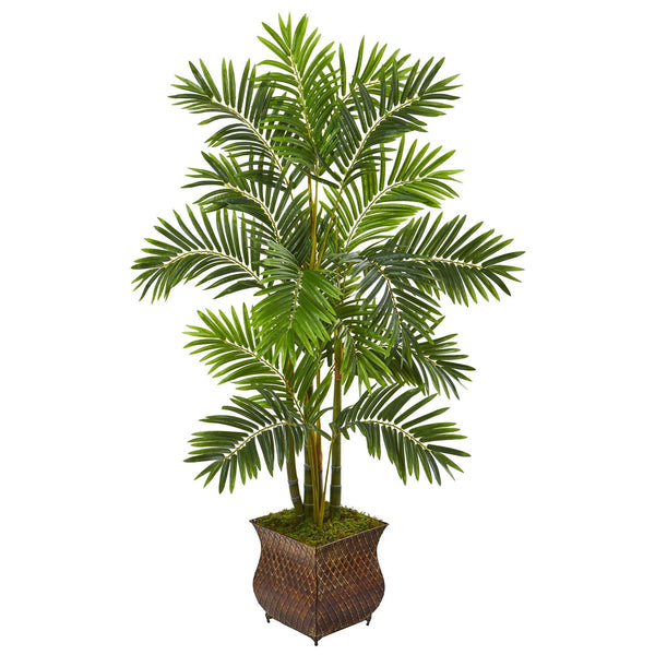60” Areca Palm Artificial Tree in Metal Planter