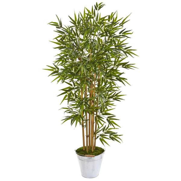 62” Bamboo Artificial Tree in Tin Bucket