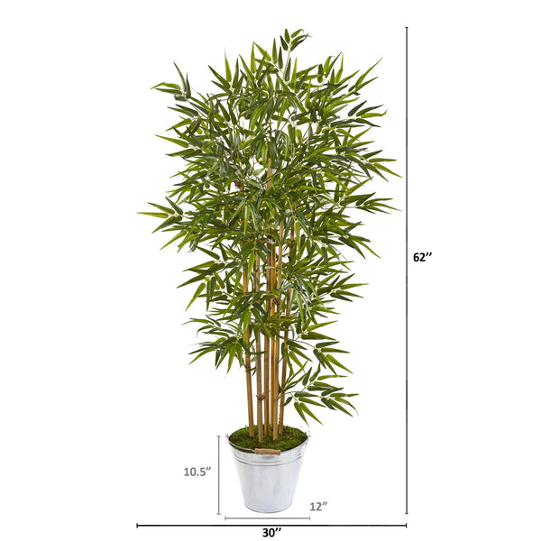 62” Bamboo Artificial Tree in Tin Bucket